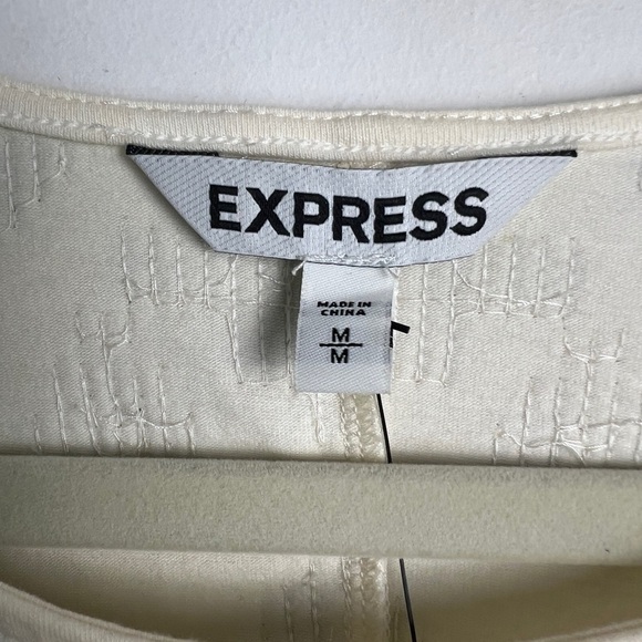 NEW Express Size M Cream Brown Sequin Aztec Print Sleeveless Shift Mini Dress - Picture 8 of 9